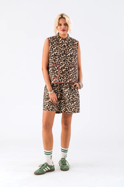 Lollys Laundry CairoLL Quilted Vest - Leopard Print