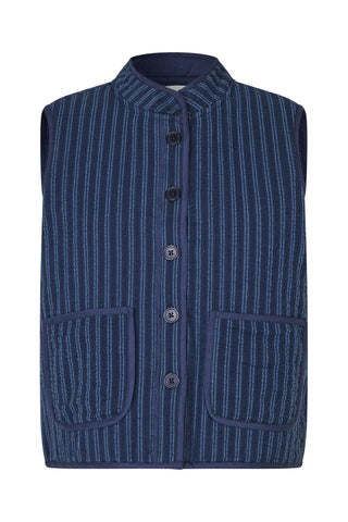 Lollys Laundry CairoLL Quilted Vest - Navy Stripe