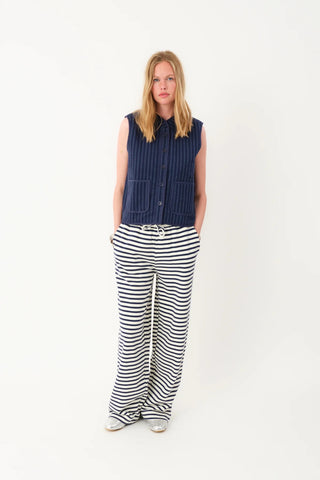 Lollys Laundry CairoLL Quilted Vest - Navy Stripe