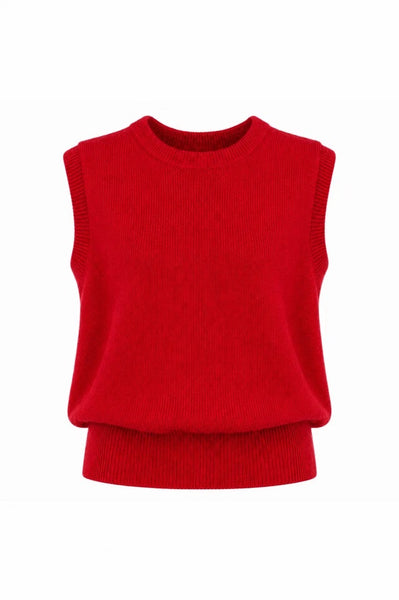 TWNS Durango Sleeveless Round-neck Knit - Red