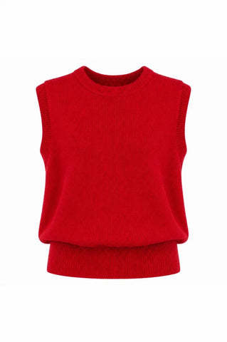 TWNS Durango Sleeveless Round-neck Knit - Red