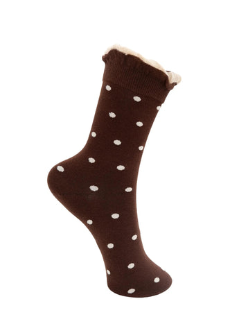 Black Colour BCLUMINA Socks - Choc Dots