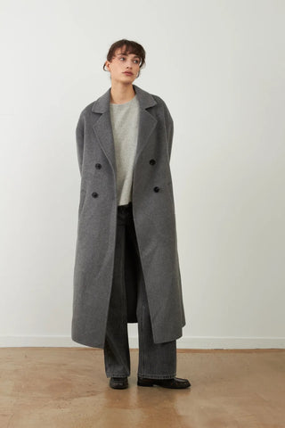 Orfeo Long Leya Wool Coat - Washed Black