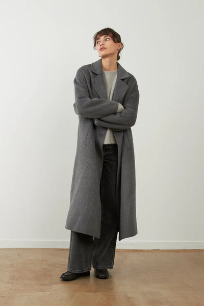 Orfeo Long Leya Wool Coat - Washed Black