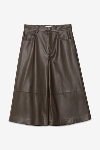 Ottod'Ame Bermuda Culotte Shorts with Pleats - Chocolate