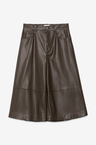 Ottod'Ame Bermuda Culotte Shorts with Pleats - Chocolate
