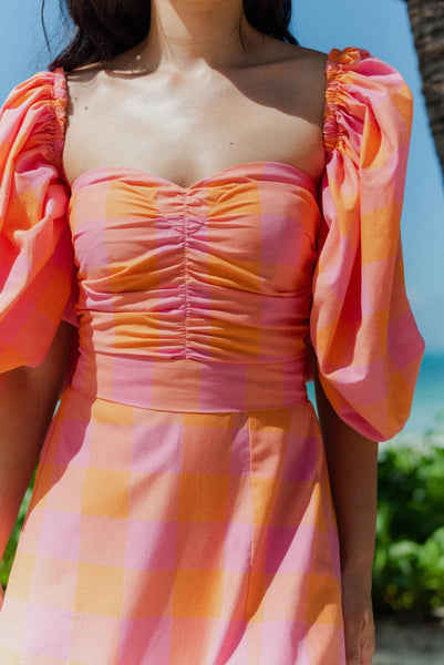 Sundress Violette Long Dress - Orange & Pink