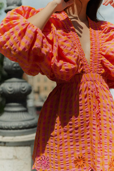 Sundress Anemone Jumpsuit - Pink & Orange