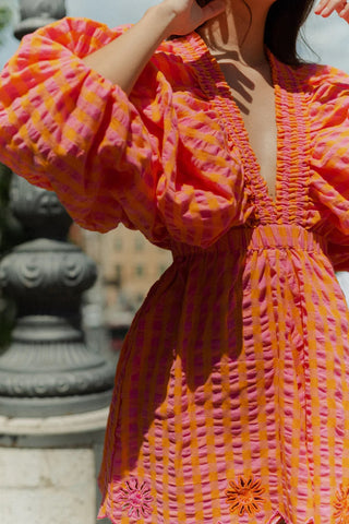 Sundress Anemone Jumpsuit - Pink & Orange