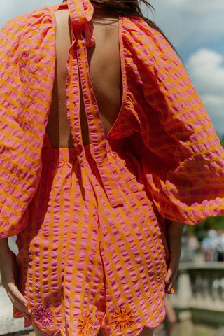 Sundress Anemone Jumpsuit - Pink & Orange
