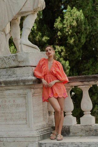 Sundress Anemone Jumpsuit - Pink & Orange