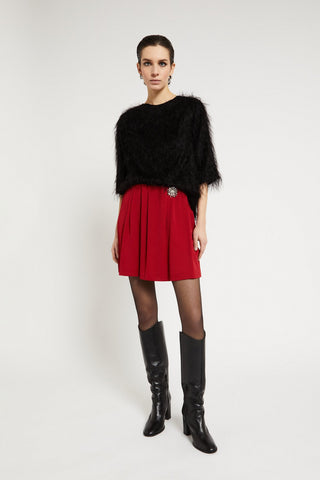 Ottod'Ame Fluffy Feather Sweater - Black