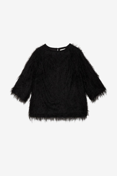 Ottod'Ame Fluffy Feather Sweater - Black