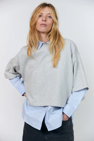 Lollys Laundry DanLL Boxy Sweatshirt - Marl Grey