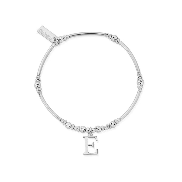 ChloBo Iconic Initial Bracelet 'E' - Silver
