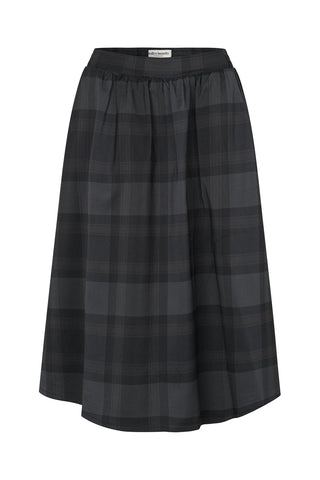 Lollys Laundry EllaLL Check Midi Skirt - Dark Grey