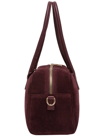 Every Other Suede Effect Bowling Bag - Burgundy