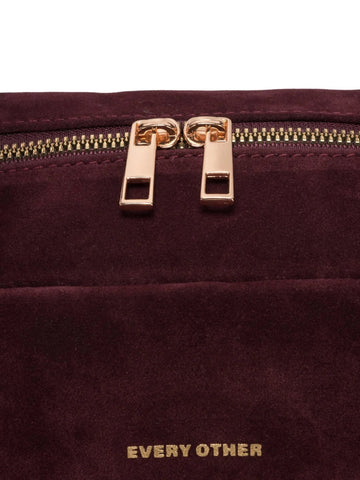 Every Other Suede Effect Bowling Bag - Burgundy