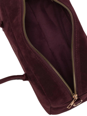 Every Other Suede Effect Bowling Bag - Burgundy