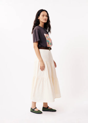 FRNCH Audrey Tiered Skirt - Cream