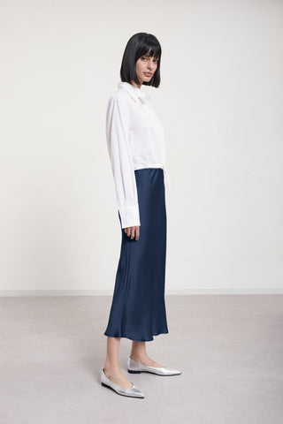 Ottod'Ame Satin Long Skirt - Night (Navy)