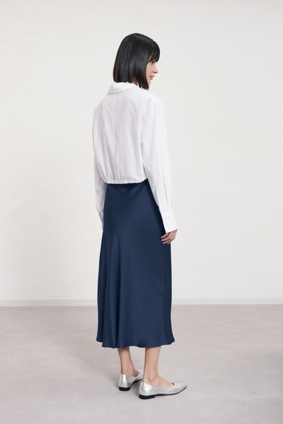 Ottod'Ame Satin Long Skirt - Night (Navy)