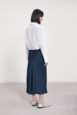 Ottod'Ame Satin Long Skirt - Night (Navy)