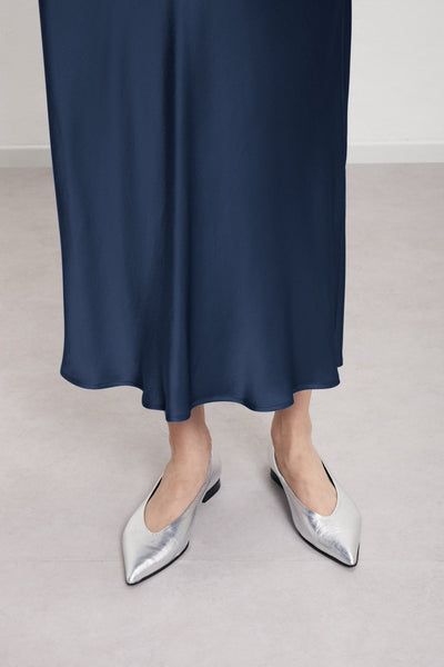 Ottod'Ame Satin Long Skirt - Night (Navy)