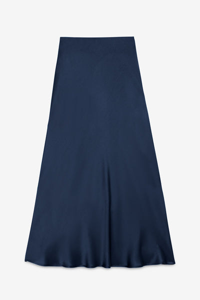 Ottod'Ame Satin Long Skirt - Night (Navy)