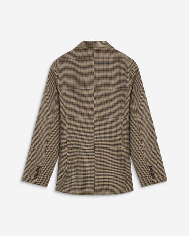 Grace & Mila Almond Tailored Houndstooth Blazer - Beige