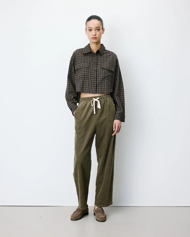 Grace & Mila Liberty Corduroy Trousers with Drawstring - Khaki