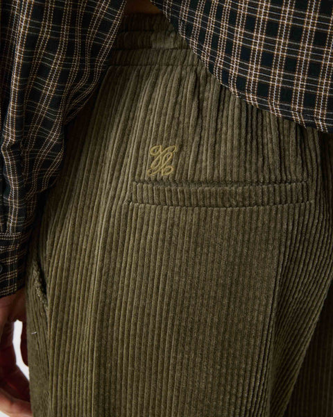 Grace & Mila Liberty Corduroy Trousers with Drawstring - Khaki