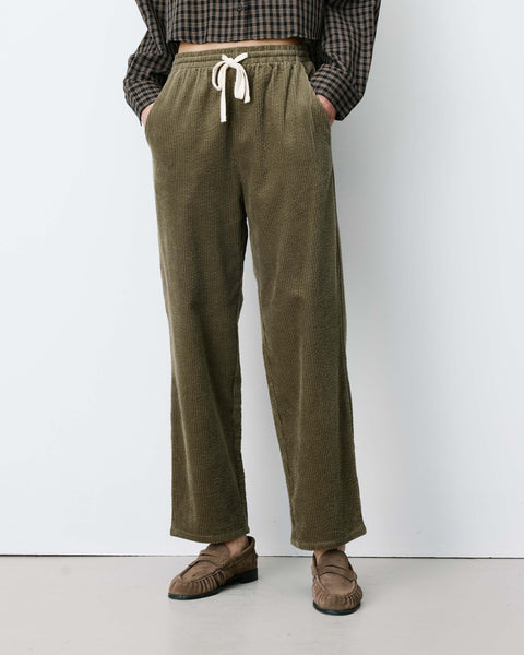 Grace & Mila Liberty Corduroy Trousers with Drawstring - Khaki