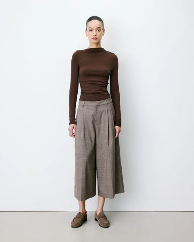 Grace & Mila Arnold Wide Leg Prince Of Wales Culottes - Beige