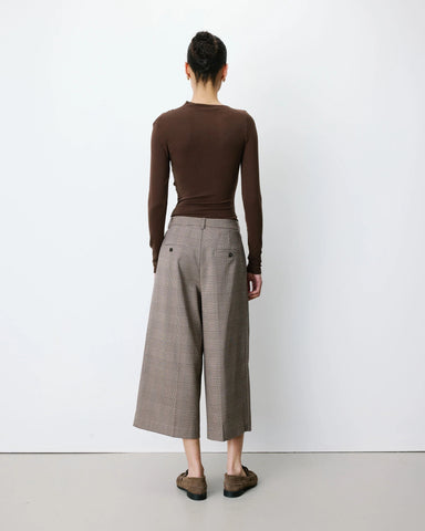 Grace & Mila Arnold Wide Leg Prince Of Wales Culottes - Beige
