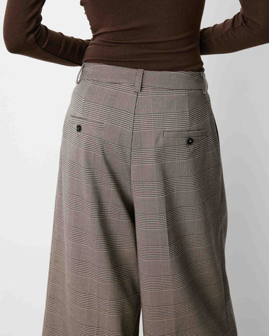 Grace & Mila Arnold Wide Leg Prince Of Wales Culottes - Beige