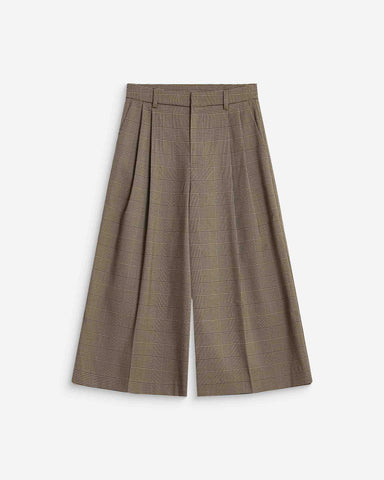 Grace & Mila Arnold Wide Leg Prince Of Wales Culottes - Beige