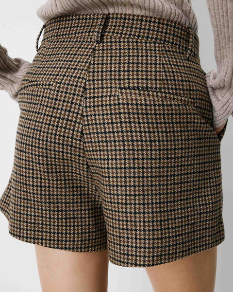 Grace & Mila Arsenio Checked Shorts - Coffee