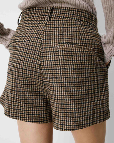 Grace & Mila Arsenio Checked Shorts - Coffee