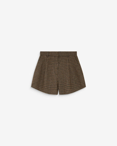Grace & Mila Arsenio Checked Shorts - Coffee