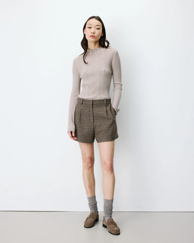 Grace & Mila Arsenio Checked Shorts - Coffee