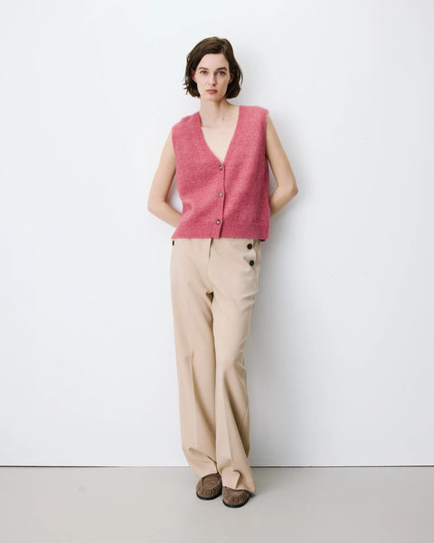 Grace & Mila Nars Sleeveless V-Neck Cardigan - Blush