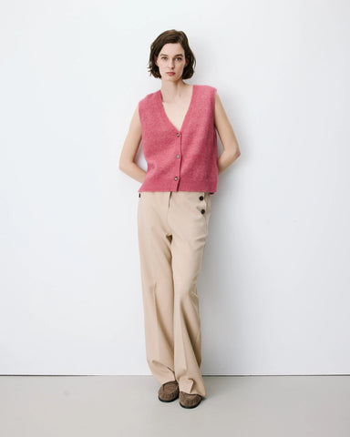 Grace & Mila Nars Sleeveless V-Neck Cardigan - Blush