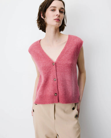 Grace & Mila Nars Sleeveless V-Neck Cardigan - Blush