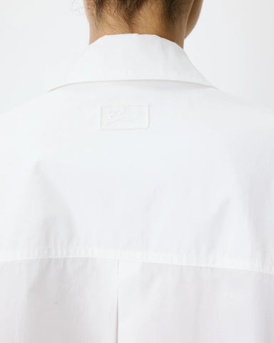 Grace & Mila Ambre Oversized Cotton V-neck Blouse - Ivory