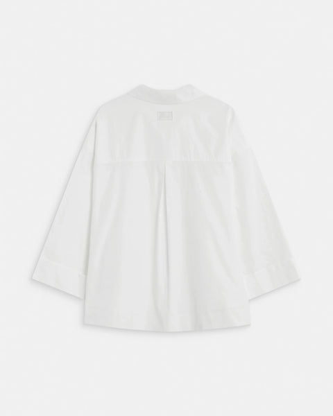 Grace & Mila Ambre Oversized Cotton V-neck Blouse - Ivory