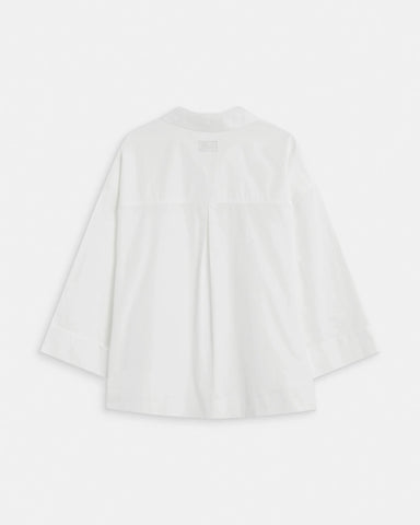 Grace & Mila Ambre Oversized Cotton V-neck Blouse - Ivory