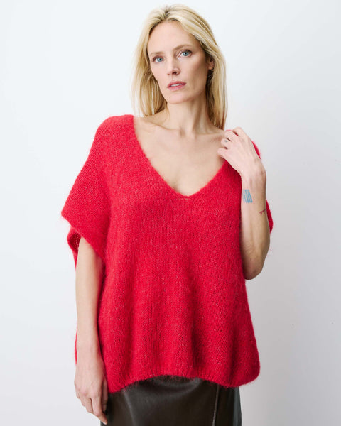 Grace & Mila Atticus Oversized Sleeveless Knit - Rouge