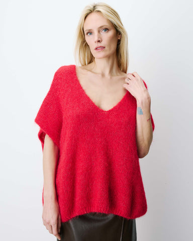 Grace & Mila Atticus Oversized Sleeveless Knit - Rouge