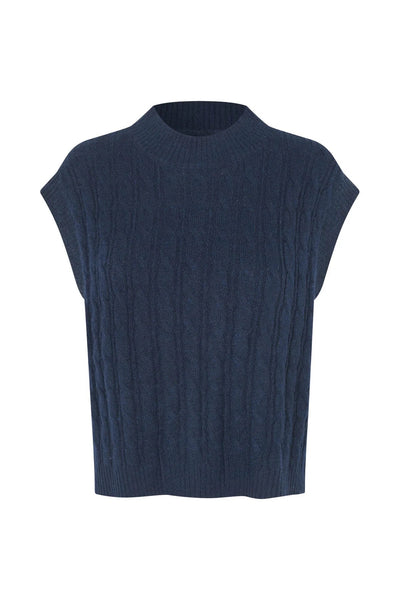 Lollys Laundry FinnLL Sleeveless Knit Vest - Dark Navy